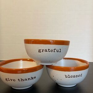 Kirklands bowls, set of 3, cream and brownish orange
